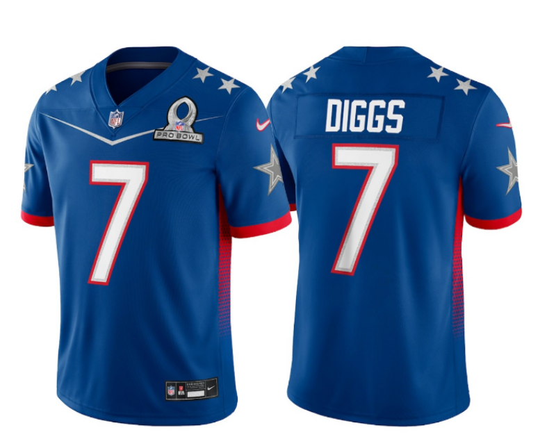 Cheap 2022 Men Dallas cowboys 7 Diggs Nike blue Pro bowl Limited NFL Jersey